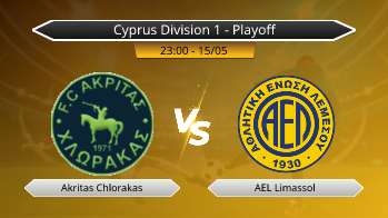 Cyprus Division 1 - Playoff Akritas Chlorakas VS AEL Limassol