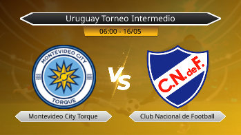 Uruguay Torneo Intermedio Montevideo City Torque VS Club Nacional de Football