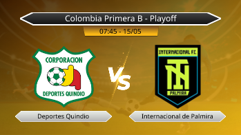 Colombia Primera B - Playoff Deportes Quindio VS Internacional de Palmira