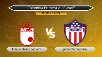Colombia Primera A - Playoff Independiente Santa Fe VS Junior Barranquilla