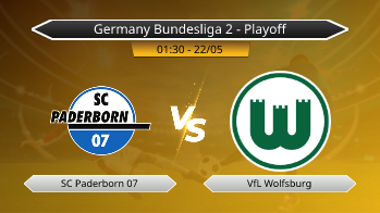 Germany Bundesliga 2 - Playoff VfL Wolfsburg VS SC Paderborn 07