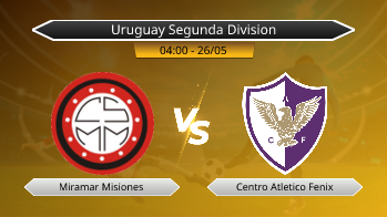 Uruguay Segunda Division Miramar Misiones VS Centro Atletico Fenix