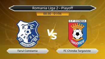 Romania Liga 2 - Playoff Farul Constanta VS FC Chindia Targoviste