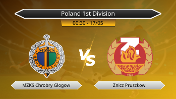Poland 1st Division MZKS Chrobry Glogow VS Znicz Pruszkow