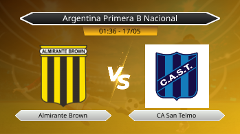 Argentina Primera B Nacional Almirante Brown VS CA San Telmo