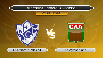 Argentina Primera B Nacional CA Ferrocarril Midland VS CA Agropecuario