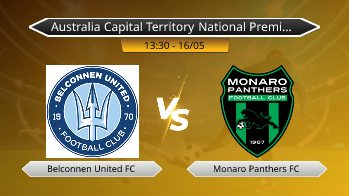 Australia Capital Territory National Premier League Belconnen United FC VS Monaro Panthers FC