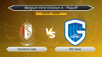 Belgium First Division A - Playoff Standard Liege VS KRC Genk