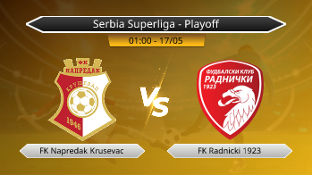 Serbia Superliga - Playoff FK Napredak Krusevac VS FK Radnicki 1923
