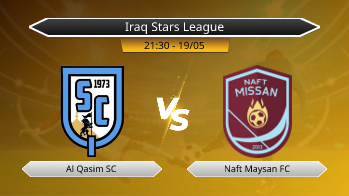 Iraq Stars League Al Qasim SC VS Naft Maysan FC