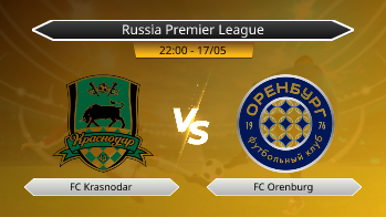 Russia Premier League FC Krasnodar VS FC Orenburg