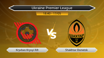 Ukraine Premier League Kryvbas Kryvyi Rih VS Shakhtar Donetsk