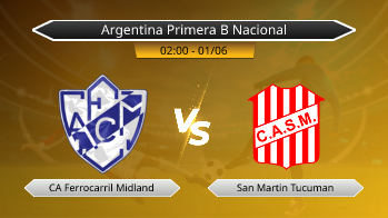 Argentina Primera B Nacional CA Ferrocarril Midland VS San Martin Tucuman